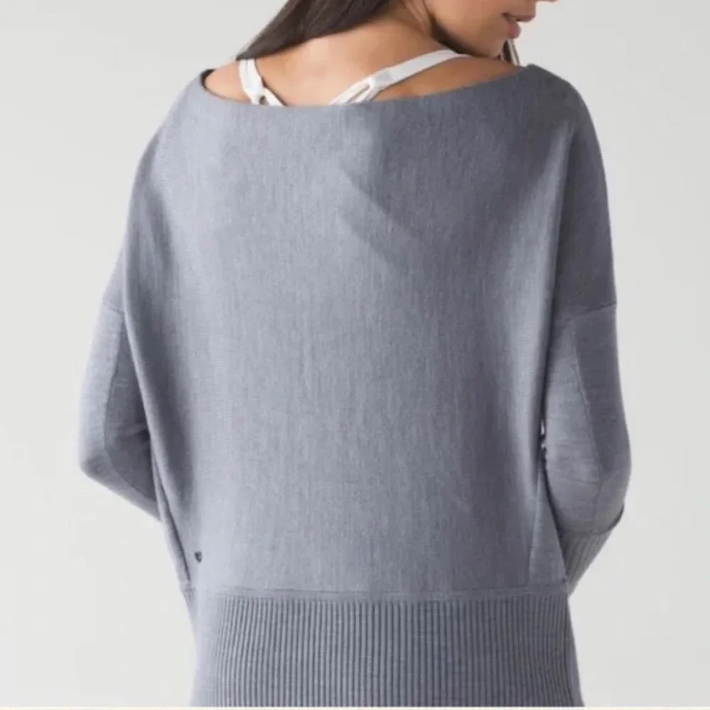 Lululemon Sattva SweaterHeathered Arctic Grey Merino Wool‎ MSRP $148